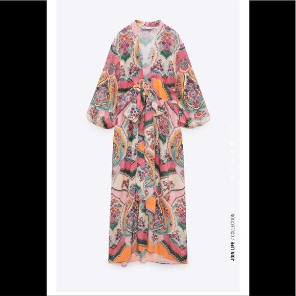 Zara printed wrap dress - Picture 3 of 10